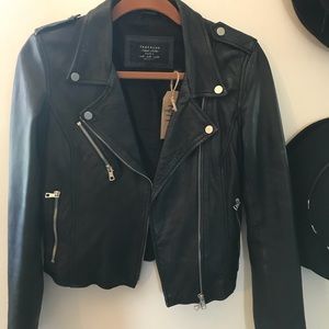Zara real leather jacket